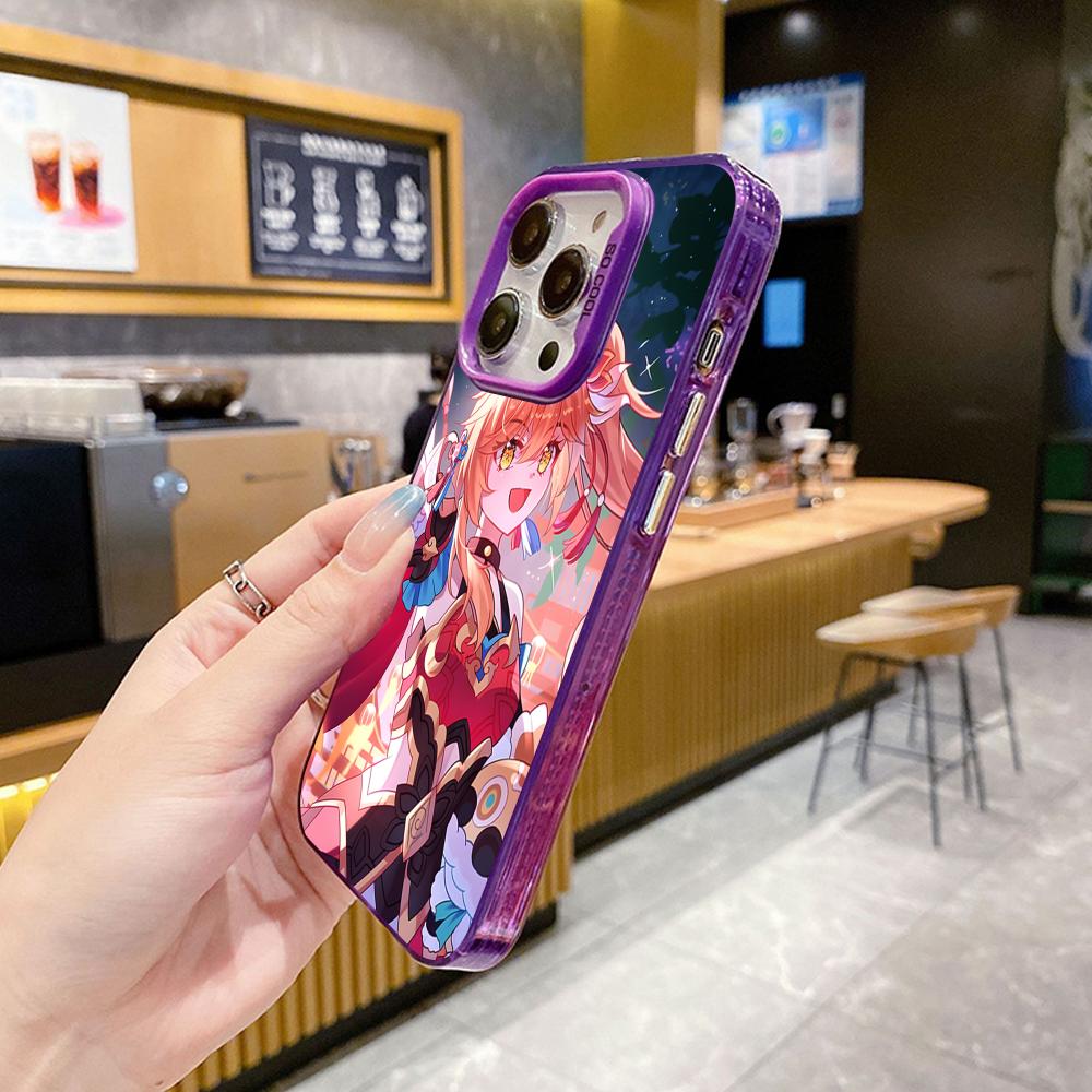 HSR Guinaifen Purple Translucent Mobile Phone Case for iPhone 17 16 15 14 13 12 11 X XR XS Air Pro Max Plus Colorful Cover
