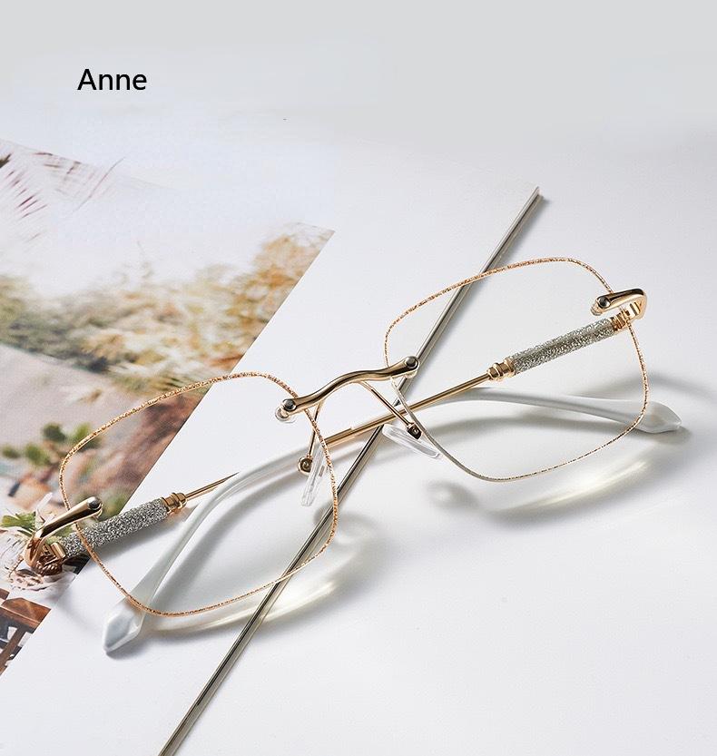 Damen Ultraleichte Presbyopie-Brille mit Schnittrahmen, blaues Licht blockierende Lesebrille, Vintage-Weitsichtbrille mit Dioptrien