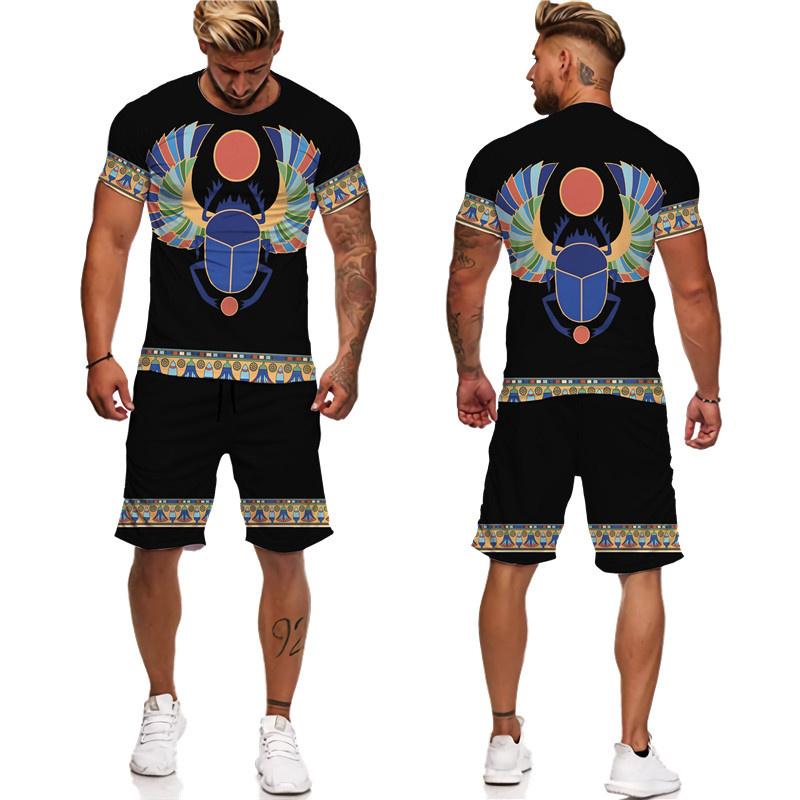 Vechiul Horus Zeul Egiptean Ochiul Egiptului Faraon Imprimare 3D Tricouri/Short/Costume Hip Hop Îmbrăcăminte Streetwear Unisex Seturi 2 piese