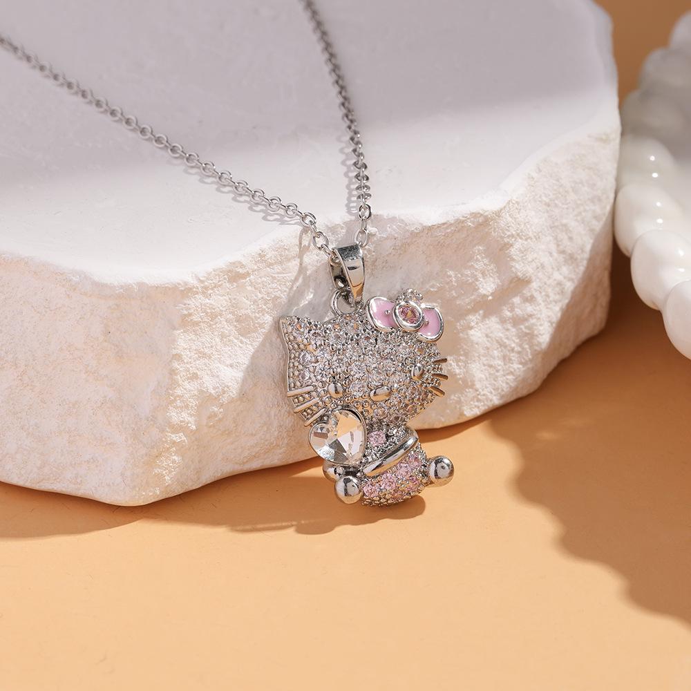 Women's Silver Titanium Steel Necklace with Micro-Inlaid Zircon - Elegant, Durable Clavicle Chain Jewelry