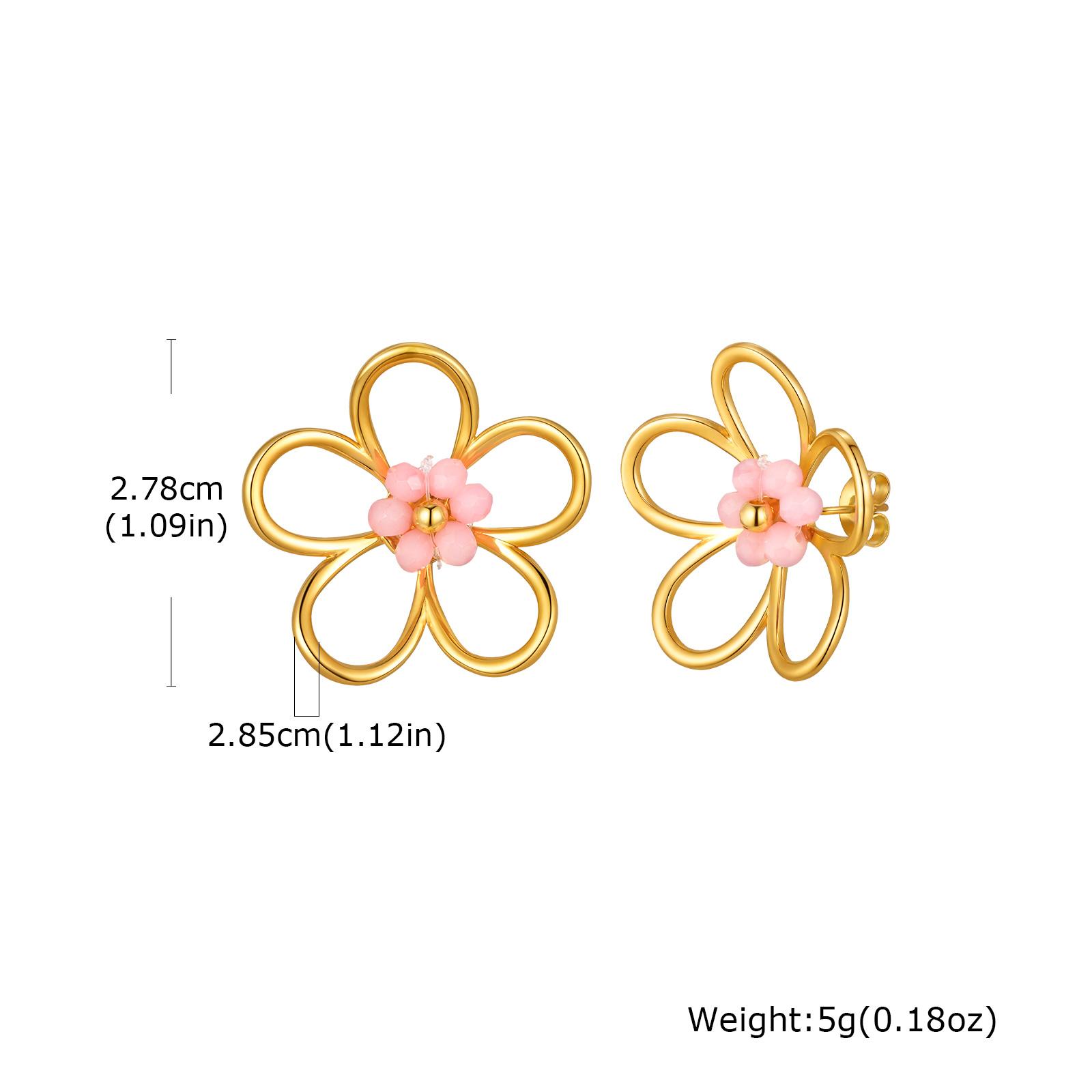 

Red Enamel Wavy Flower Hoop Earrings, 18K Gold Plated Stainless Steel, Y2K Trendy Irregular Aesthetic Jewelry for Women