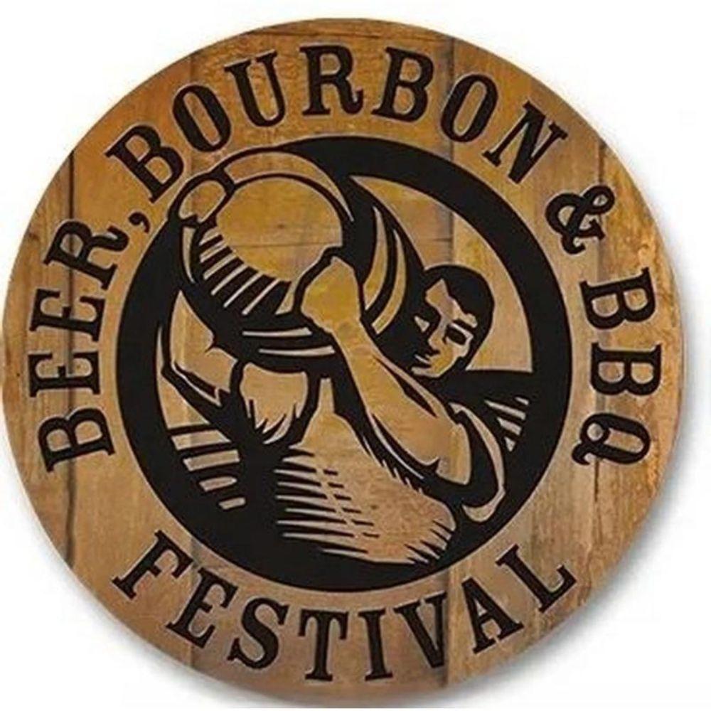 Metal Poster Round BBQ Beer Outdoor Wall Art Decor