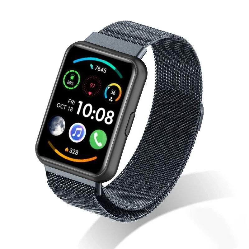 Edelstahlarmband für Huawei Watch FIT 2 Armband smart Magnetisches Uhrenarmband Mailänder Schleife Armband Huawei Watch fit Zubehör