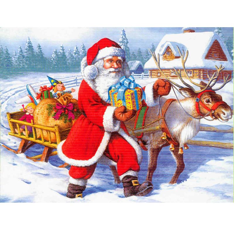 DIY Santa Claus 5D Diamond Painting Full Squrae Drill Cartoon Diamont Embroidery Cross Stitch Kits Gift Home Decor Wall Art