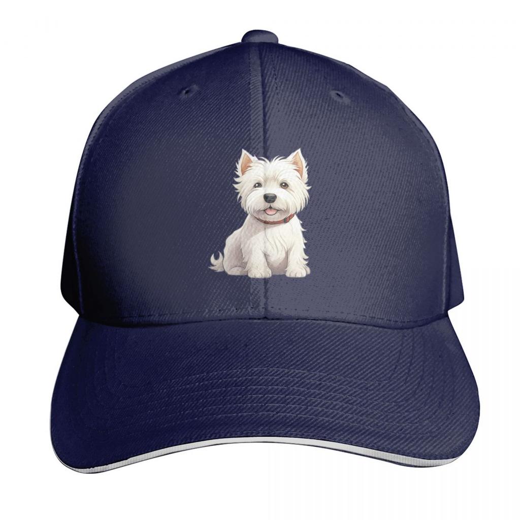 Peeking Dog West Highland White Terrier Cap Fashion Casual Baseball Caps Adjustable Hat Hip Hop Summer Unisex Baseball Hats