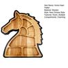 Wooden Horse Shaped Food Platter Rustic Horse Head Serving Tray Farmhouse Charcuterie Board with Multiple Compartments for Cheese Meats Fruits Nuts