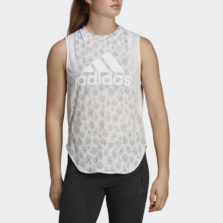 Adidas Breathable Comfortable Sleeveless Tank Top Men Tops Gray White DX7945