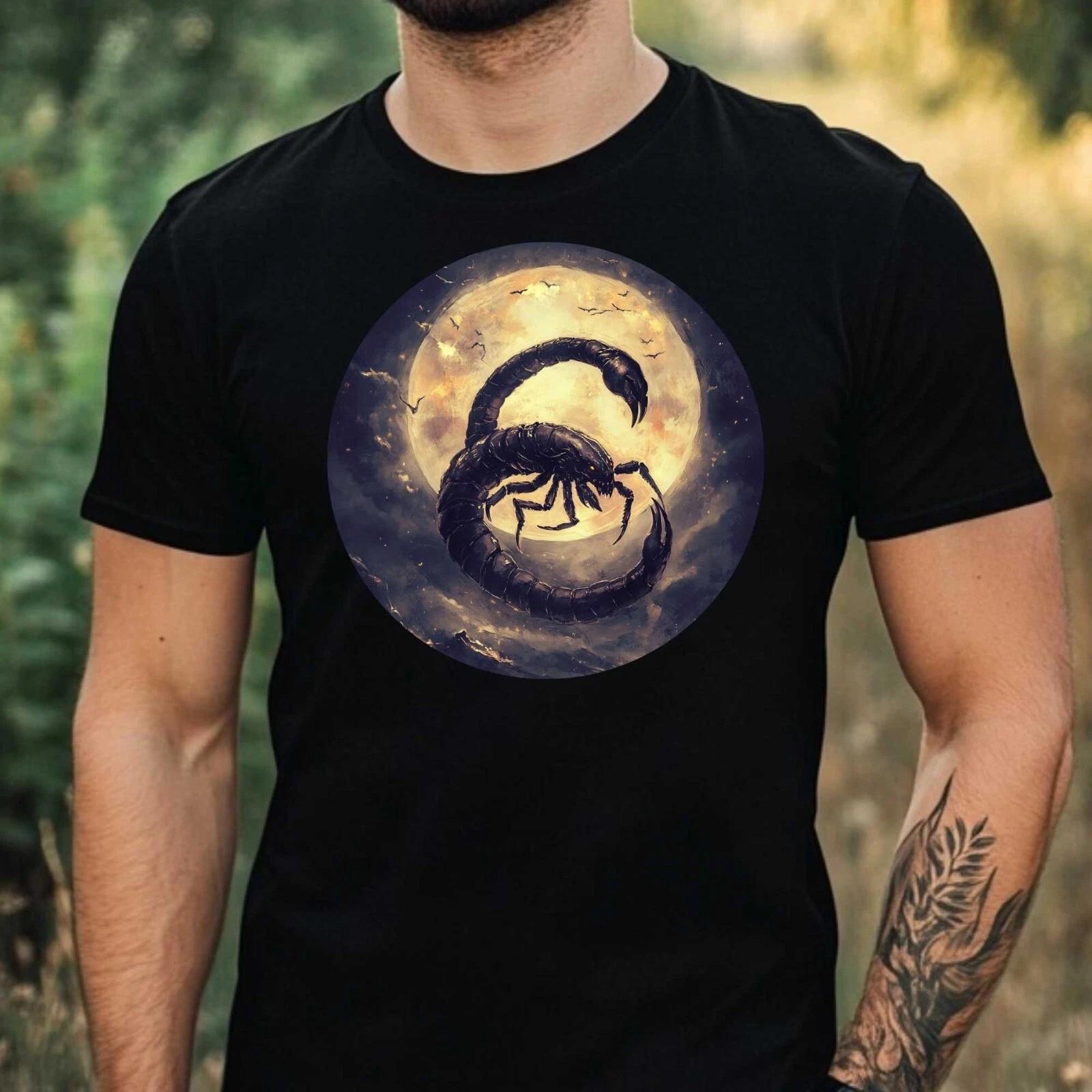 T-Shirt Herren Skorpion im Mondlicht Motiv Baumwolle Größe XS bis 5XL XL