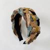 Bohemian Patchwork Headband Fabric Twisted Hairband Wide Hair Wraps  For Women Hair Accessory