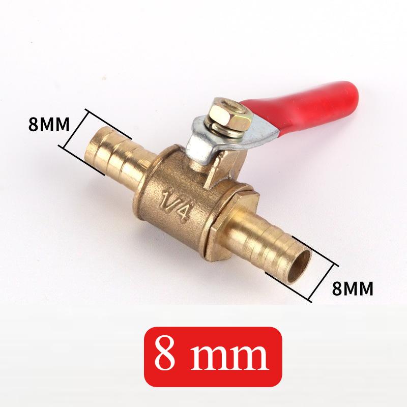 6-12mm Pneumatic Ball Valve Hose Barb Inline Brass Water Oil Air Gas Faucet Shutoff Fuel Line Ball Valve Pipe Fittings