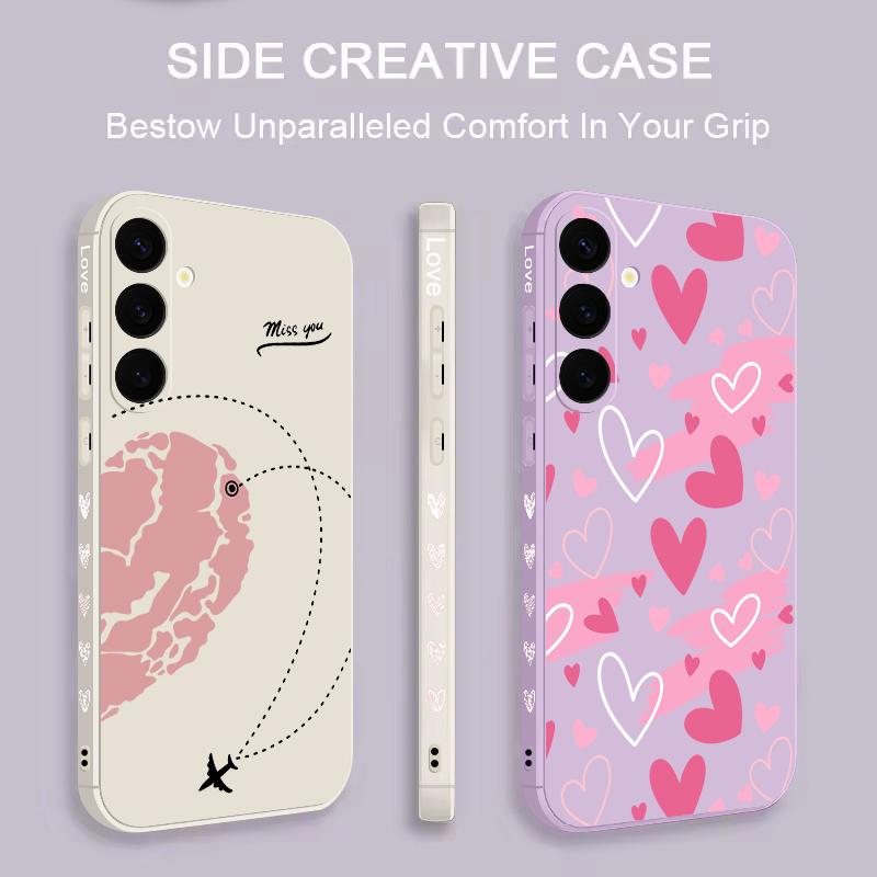Mooi Roze Hartjes Patroon Hoesje Voor Samsung Galaxy S26 S25 Ultra S24 S23 S22 Plus S21 FE A15 A16 A17 A35 A36 A54 A55 A56 5G Zachte Cover