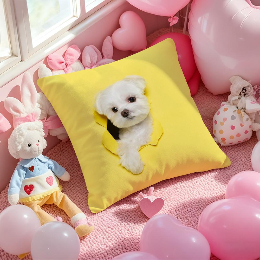 Cute Naughty Cute Cats Dogs Cushion Cover Pattern Printed Pillowcase for Living Room Sofa Cushion Cover & Bedroom Decor