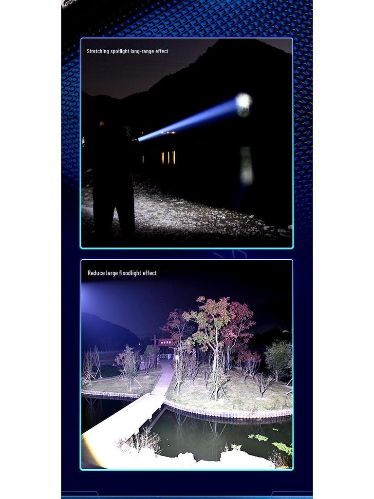 Huawei P50 Laser Flashlight: Bright, Powerful, Rechargeable with Digital Display and Telescopic Zoom.