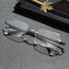 Rimless Blue Light Presbyopia Glasses Photochromic PC Lens Texture Presbyopia Glasses 0+100+150+200+250+300+350+400