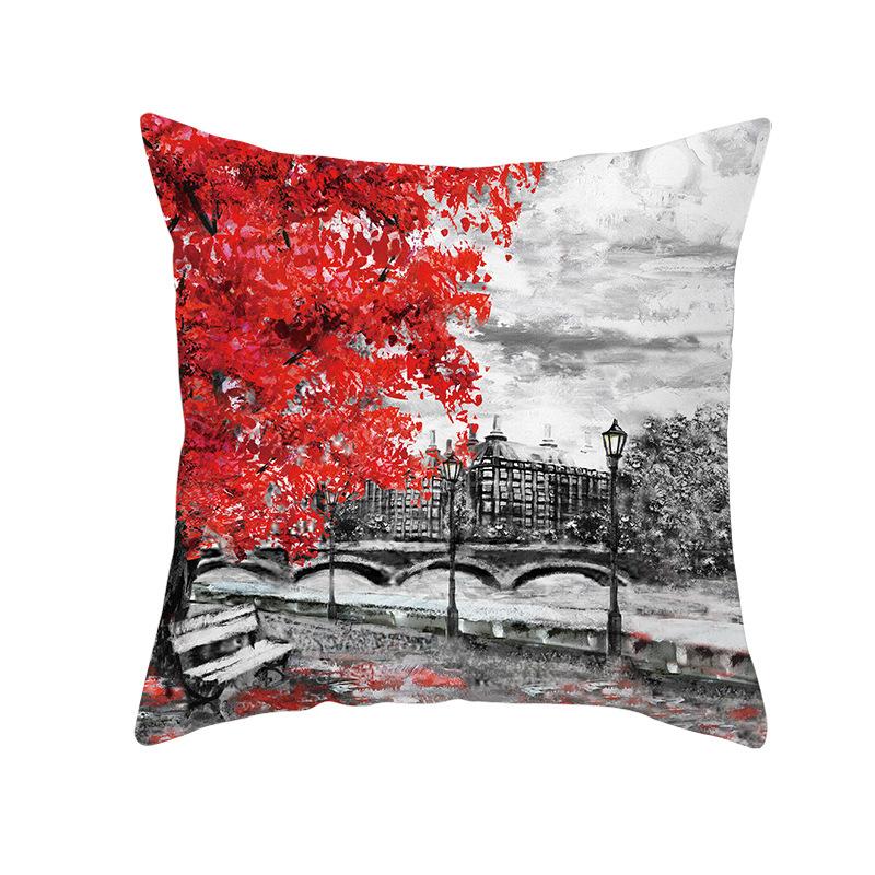 Valentine's Day Love Tree Series Peach Skin Pillowcase Valentine's Day Sofa Pillowcase Home Fabric