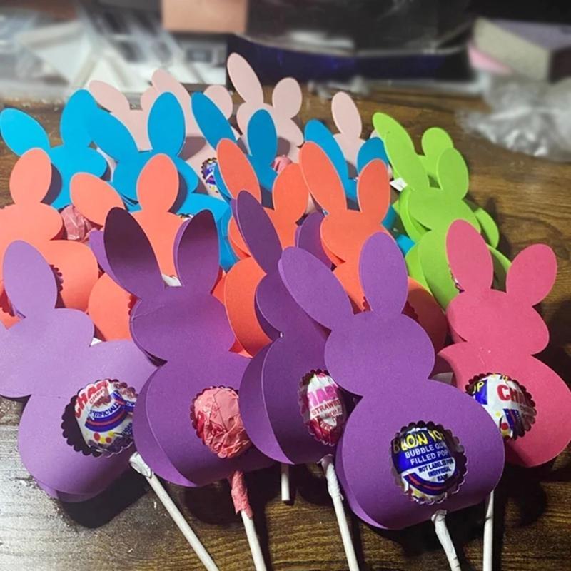 Easter Rabbit Lollipop Metal Cutting Dies Stencils for DIY Scrapbooking Decorative Embossing Paper Card Template Decor