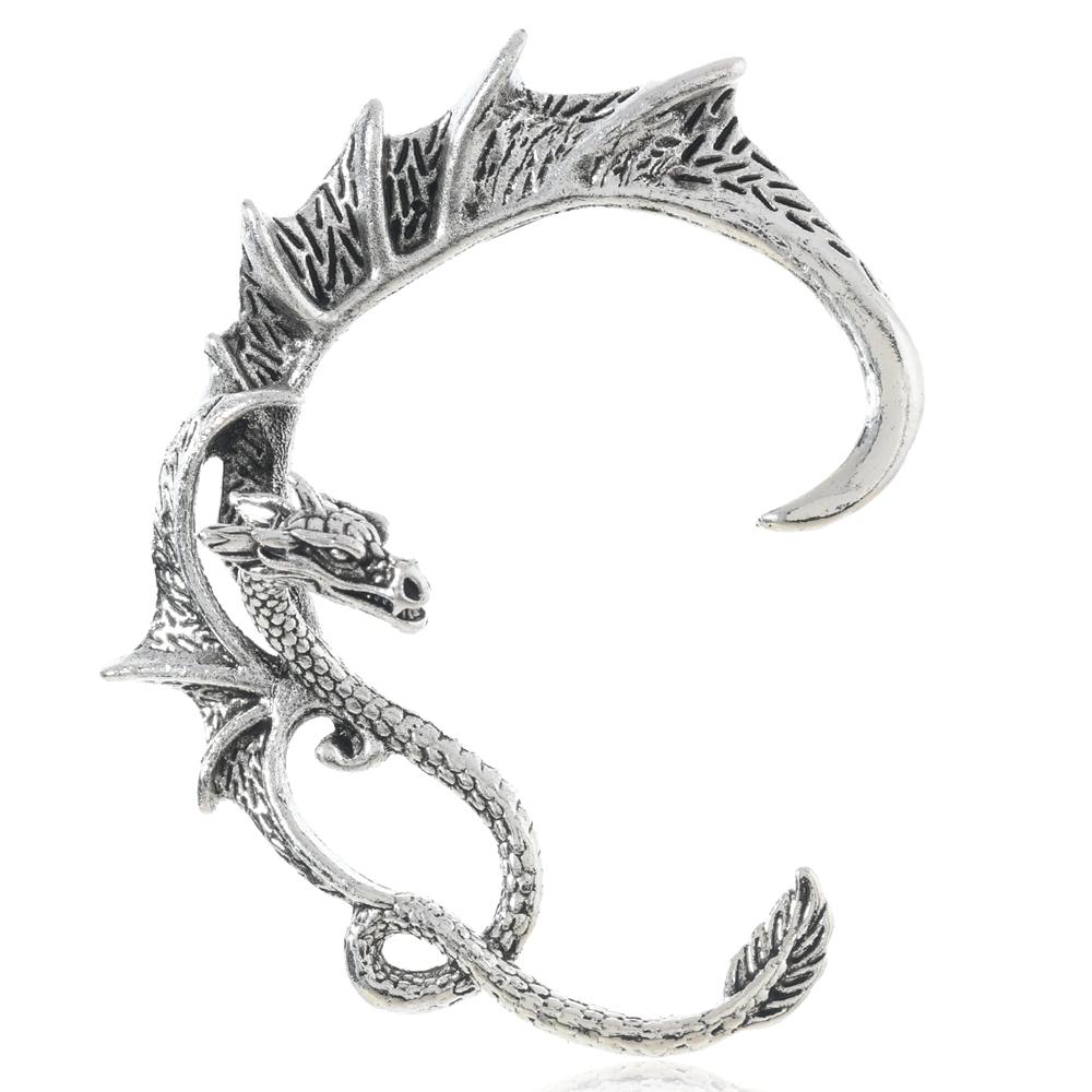 Gothic Punk Dragon Shape Earrings 2024 Trend New Design Vintage Alloy Flying Dragon Ear Cuffs For Women Party Accessories