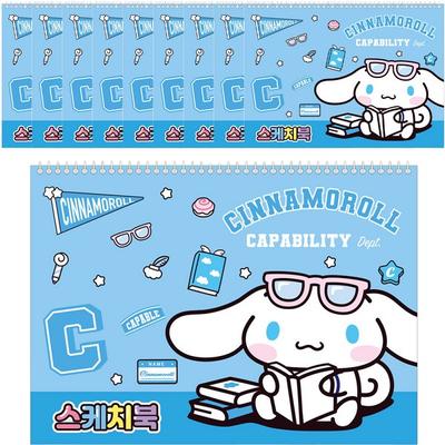 Sanrio Children's Sketchbook 130G Cinnamoroll Blue 10p Randomly Sent, 10 Sheets, Korean Popular Toys