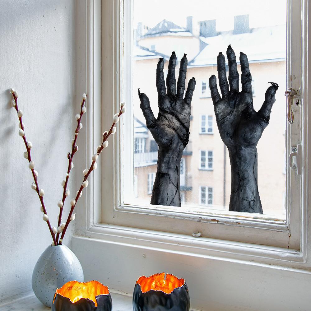 Halloween Arm Horror Uv Static Cling Glass Window Sticker For Home Decor