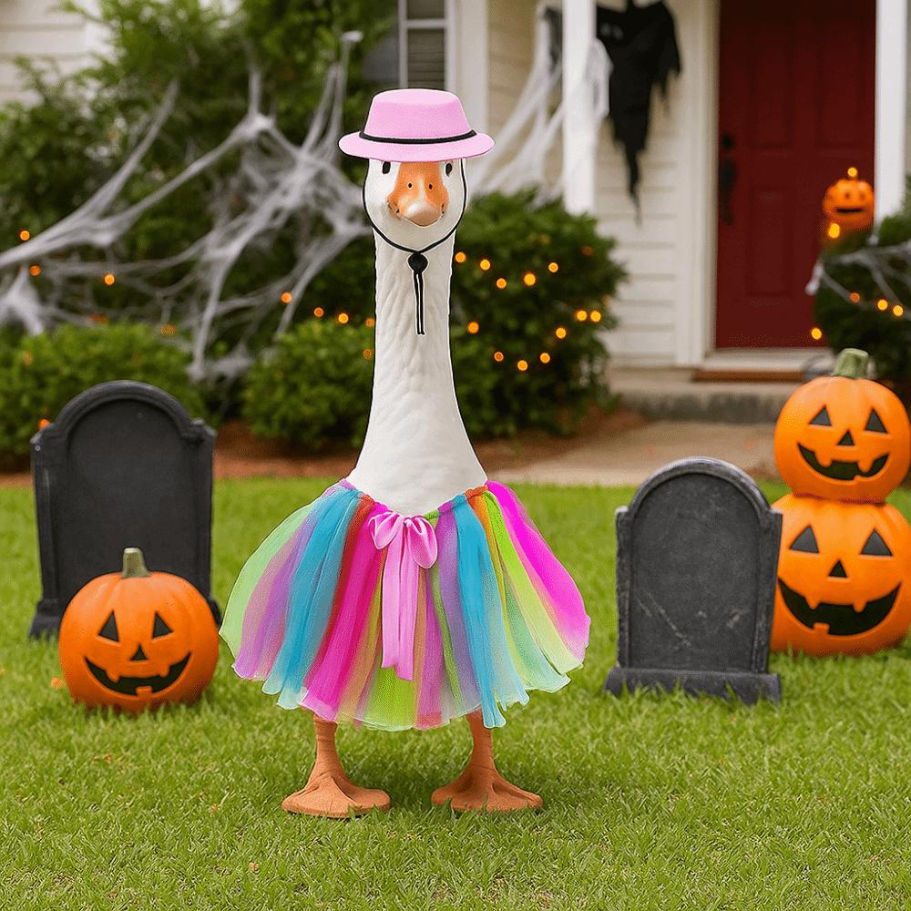 Funny Porch Goose Costume Creative Fall Goose Clothes Halloween Porch Goose Outfits  Holiday Party