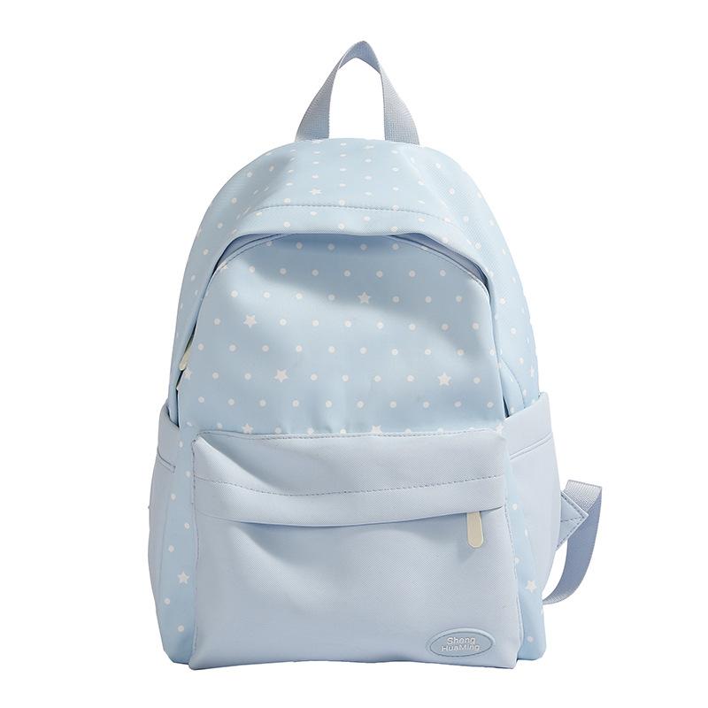 Schoolbag Korean Version of Small Fresh Star Schoolbag Female Versatile Lightweight Travel Backpack Junior High School Student Class Backpack Backpack