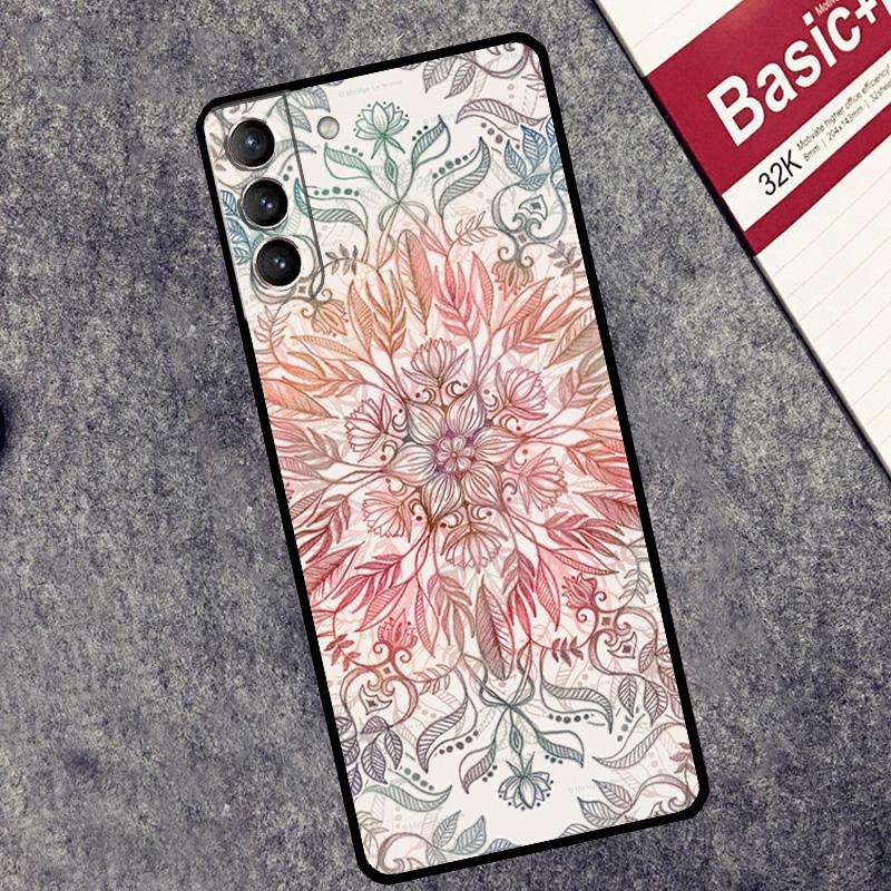 Flowers Mandala Floral Case For Samsung Galaxy S26 S25 S24 Ultra S20 FE S21 S22 S23 Plus S10 S25 FE Cover Couqe