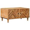 Coffee Table - MAISON EXCLUSIVE - 80 X 50 X 40 Cm - Solid Mango Wood - Brown - Brass Knobs