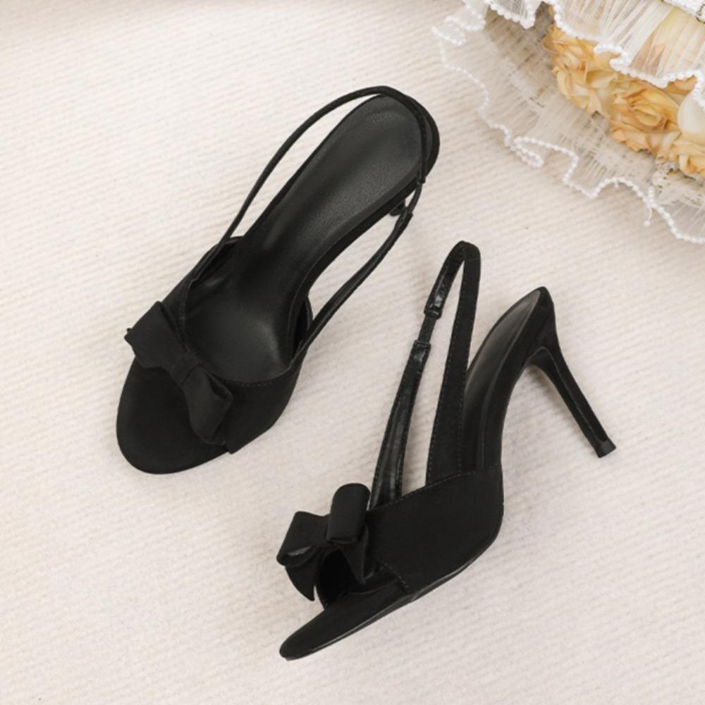 Women's High Heeled Sandals Fashion Fish Mouth Shoes Women Summer Bowknot High Heels Sexy Open Toed Sandals Women