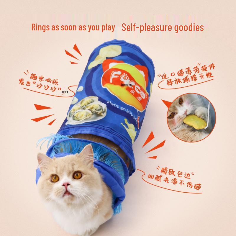 

Crinkle Sound Potato Chip Cat Tunnel - Tear-Resistant Pet Toy Series