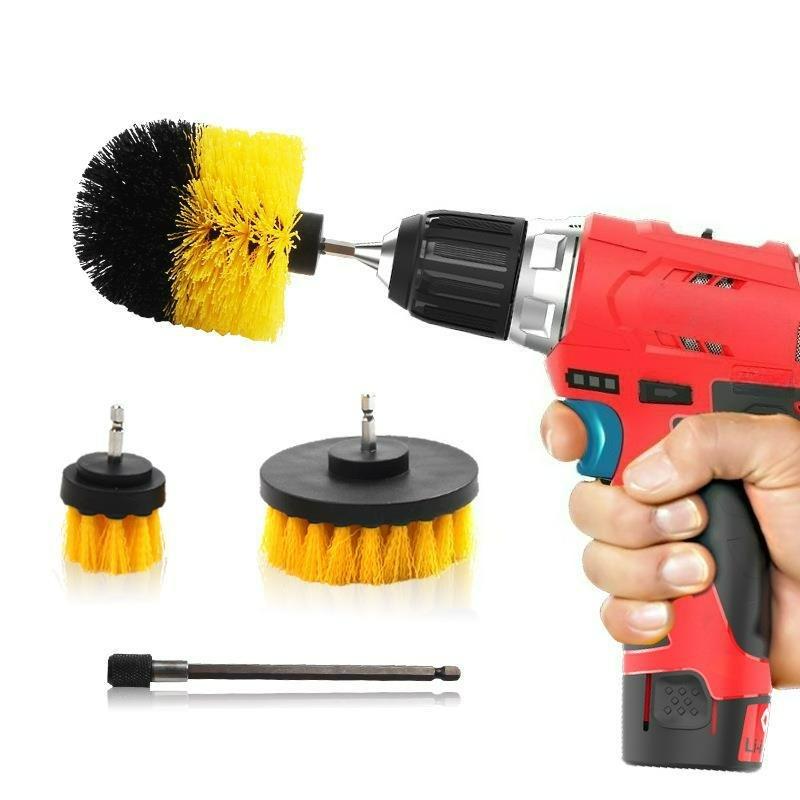 Electric Drill Brush Attachment Set Power Scrubber Cleaning Brushes for Car Polishing Kitchen Bathroom Car Detailing