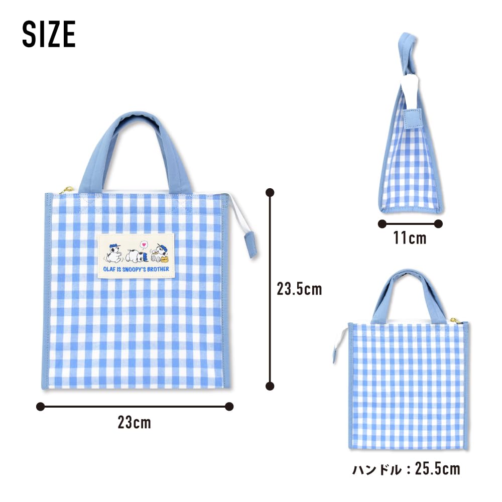 Insulated Lunch Tote Snoopy and Olaf Bag, Check, SPER-008