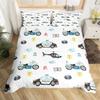 Aircraft Queen Duvet Cover Set Cartoon Airplane Bedding Set Polyester Clouds Stars Moon Print Comforter Cover For Kids Boys Room