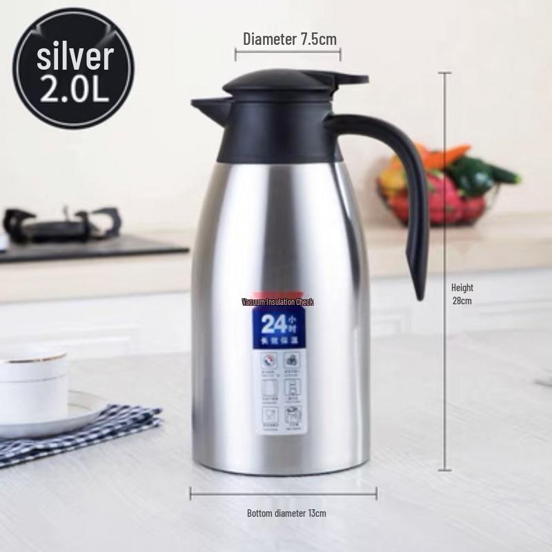 

Red Roman Stainless Steel Thermos: Large Capacity Hot Water Bottle for Home Use 2.3L