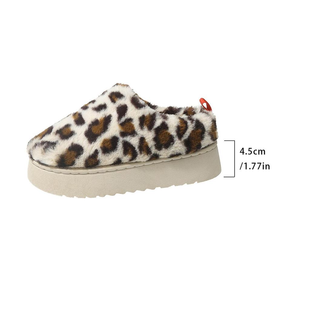 Women's Plus Size Snow Boots Casual Thick Sole Leopard Print Suede Warm Fur Fleece Outwear Cotton Shoes 36-41