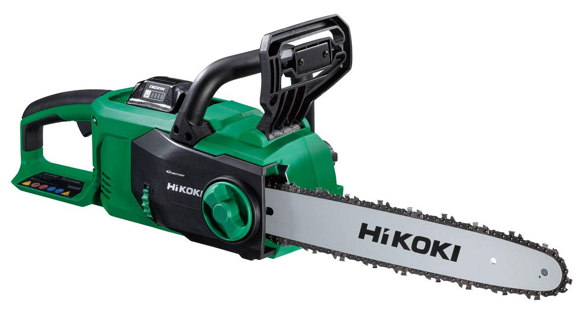 

Направляюча шина акумуляторної бензопили HiKOKI 350 мм, прямий привід, 1 накопичувач, швидкий зарядний пристрій, батарея, CS3635DB(XP) зелений