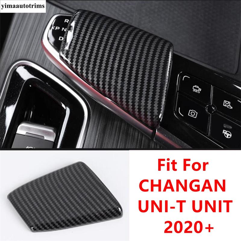 Car Gear Shift Head Knob Decoration Cap Sequ Cover Trim For CHANGAN UNI-T UNIT - 2024 Carbon Fiber Accessories Interior