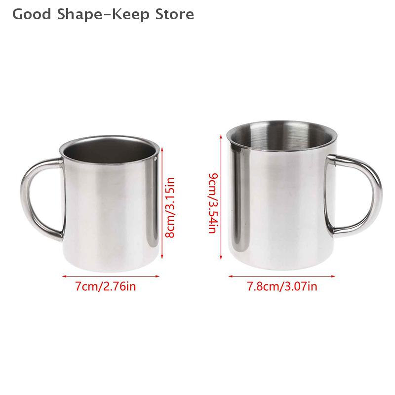 304 Stainless Steel Double Wall Coffee Mug Without Lid Portable Cup Travel Tumbler Jug Children's Milk Tea Cups Office Water Mug