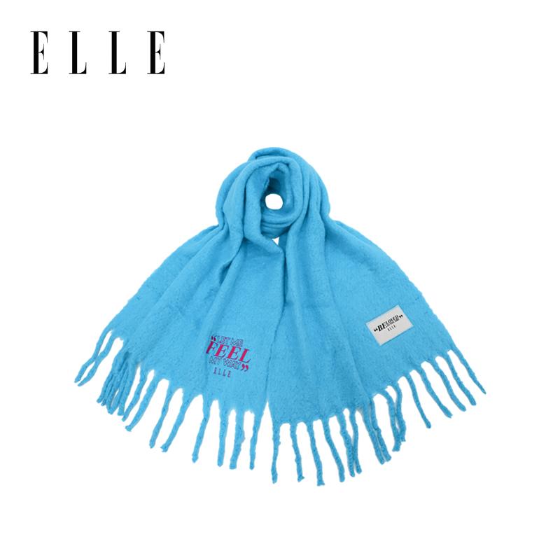 ELLE Women's New Autumn and Winter Premium Thickened and Velvet Large Size Shawl Warm Neck Scarf