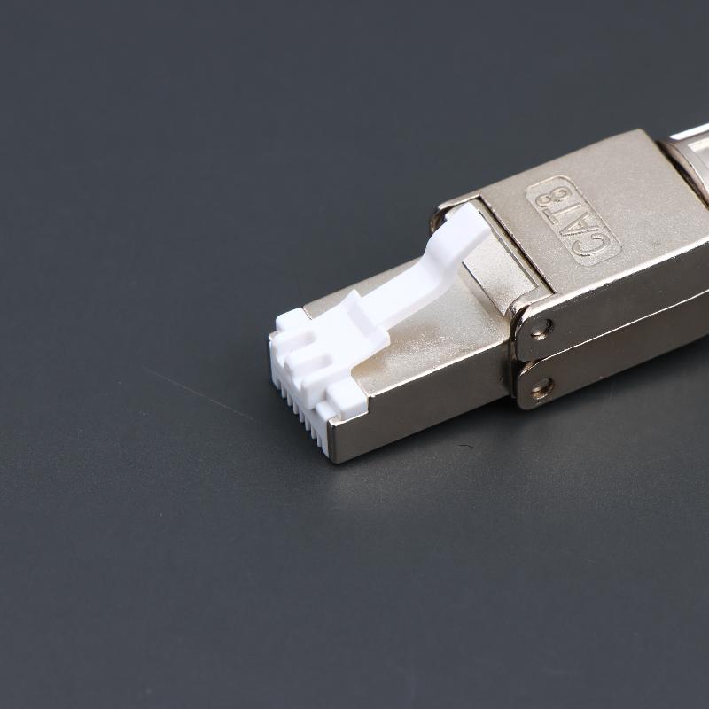 1Pc Cat7 Cat6A Cat8 Rj45 Connector Tool-Free Zinc Alloy Shielded Ethernet Termination Plugs