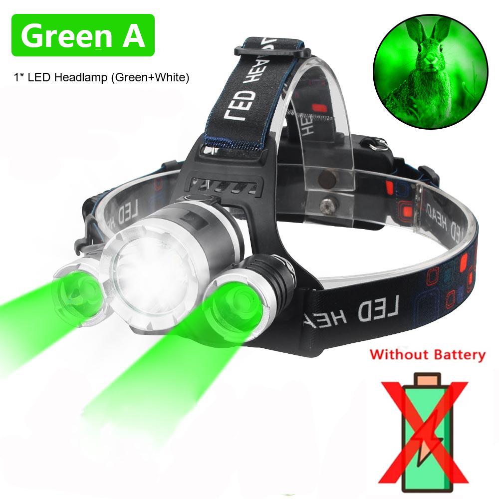 

Мощный налобный фонарь с белым/зеленым светом, перезаряжаемый светодиодный налобный фонарь с углом поворота 90°, фонарик для рыбалки и охоты