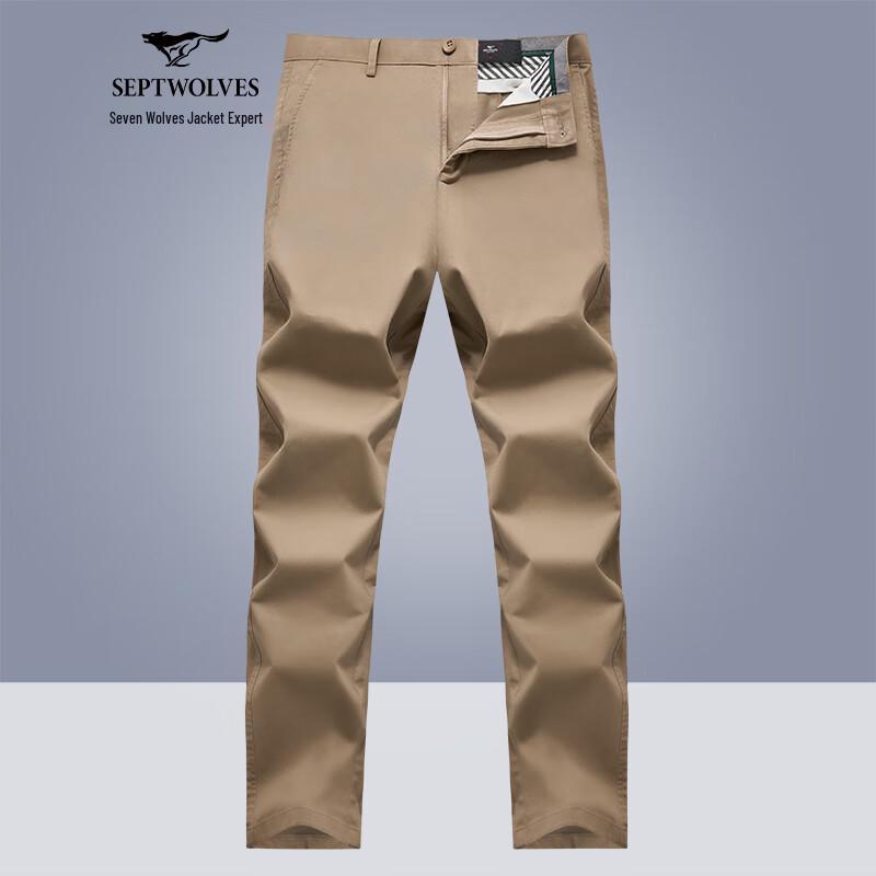 Septwolves Men s Straight-Fit Business Casual Trousers 36
