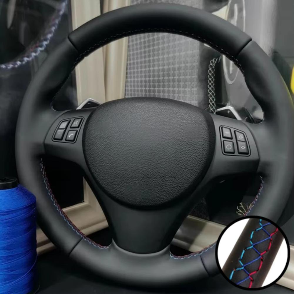 Hand Stitched Black Artificial Leather M Sport M3 E90 E91 E92 E87 E81 E82 E88 X1 E84 Steering Wheel Cover For BMW E93