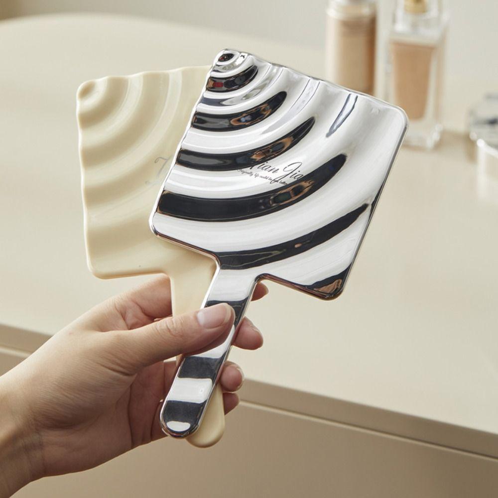 

Square Liquid Shape Makeup Mirror Hand-held Water Ripple Beauty Mirror Travel белый