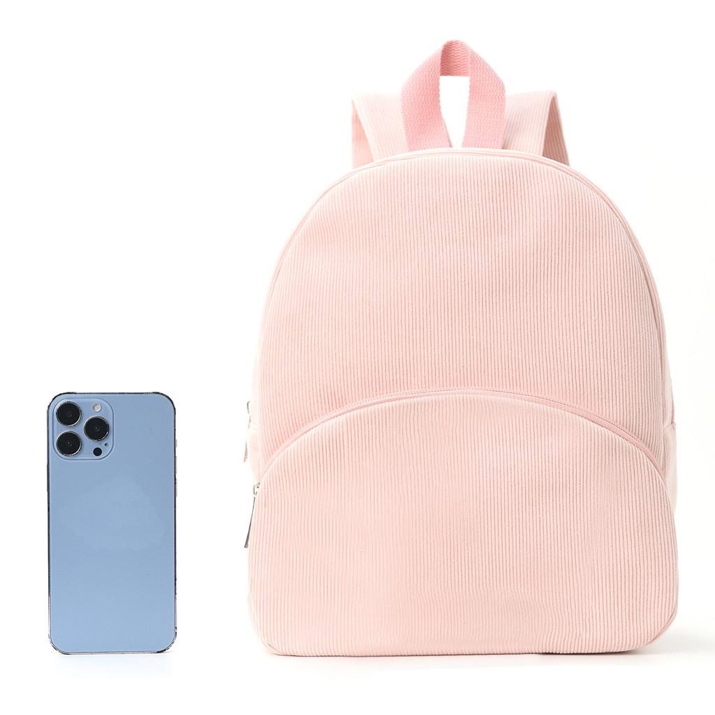 Corduroy Student Backpack With Large Capacity For Kindergarten Kids