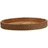 Woven Rattan Dessert Tray Wear-Resistant Anti-Fall Multi-Function Household Fruit Plate Stackable Serving Tray for Snacks Cakes