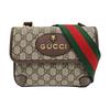 [Pre-Owned] GG Supreme Reversible Tiger Head Magnetic Closure Shoulder Canvas And Leather Trim Crossbody Bag Small - Very Good #1PENDNV