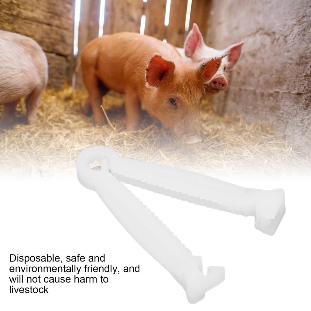 200PCS   Umbilical Cord Clamp Disposable Livestock Umbilical Cord Clip for Veterinary Farming
