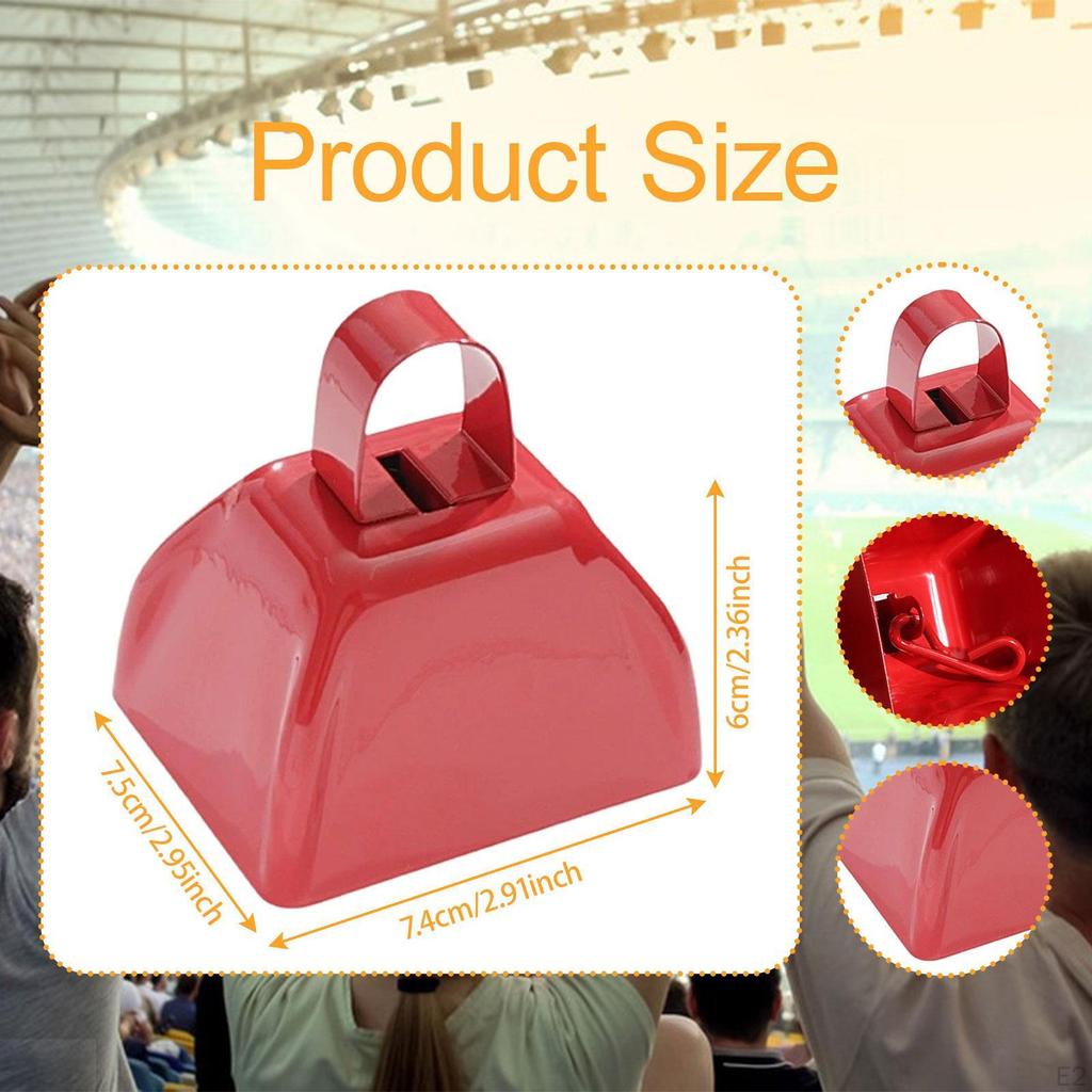 Loud Metal Cowbell with Handle for Sports Events, School, Year