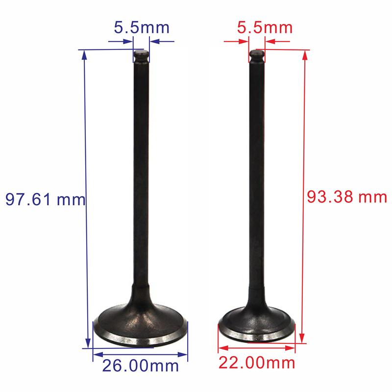 Motorcycle Intake and Exhaust Engine Valves For Suzuki DR250 1982-1987 GN250 1985-2001 GZ250 Marauder 250 1999-2011