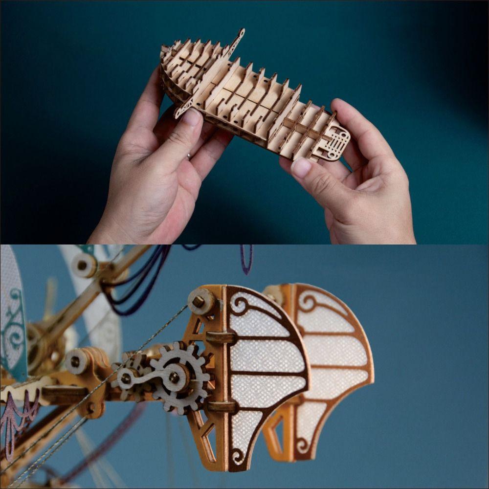 Assembly DIY 3D Wooden Puzzle Miniature Model Ship Building Block Kits  Children Kids Girls